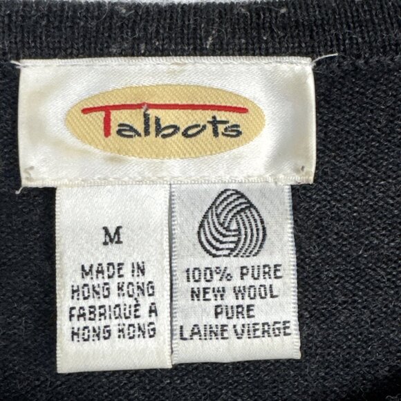 Vtg Talbots Gray Wool Short Sleeve Sweater Top Medium Stars & Floral Embroidered - Picture 4 of 7